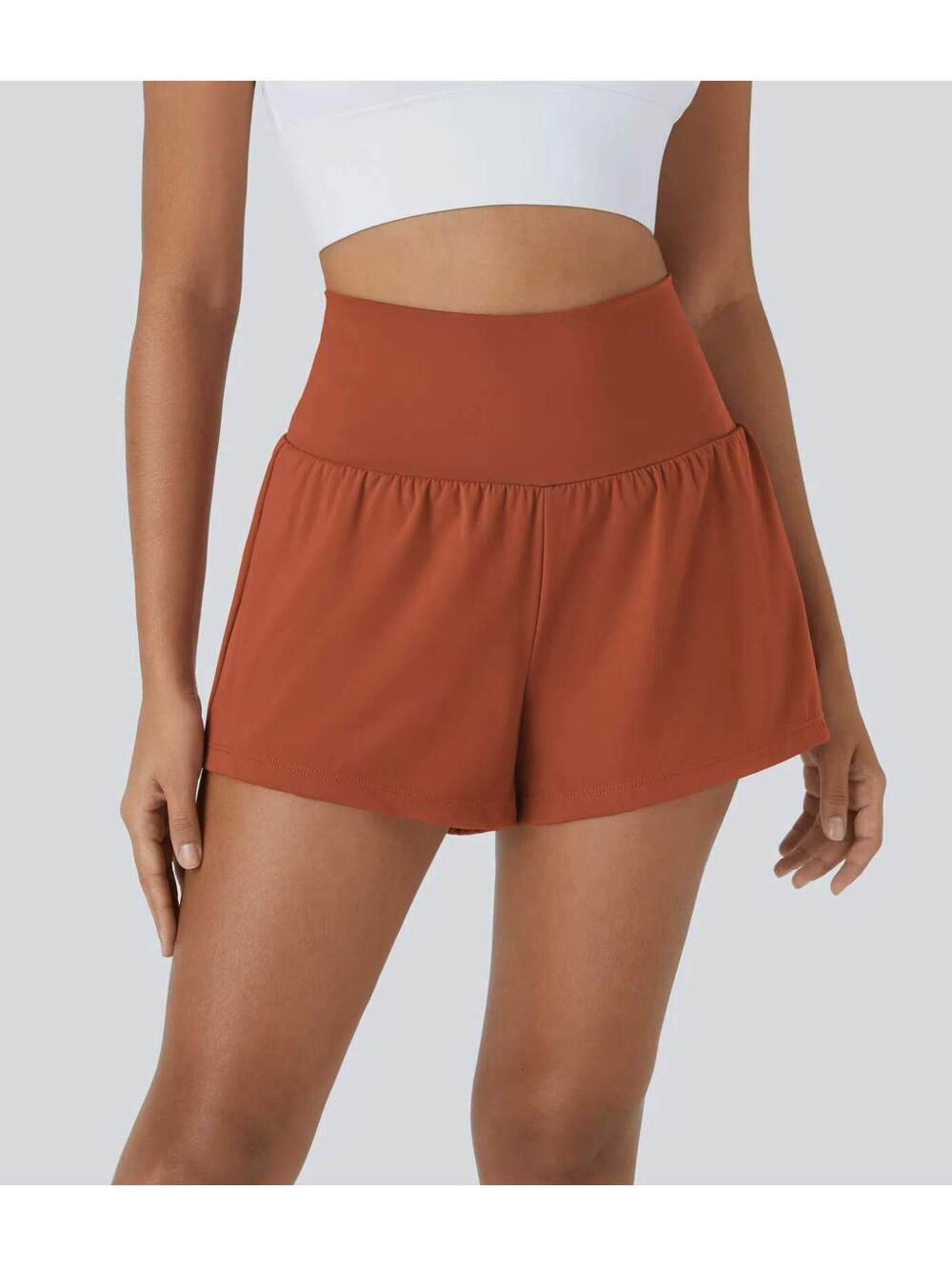 HALARA Airy Super High Waisted 2-in-1 InstantCool Shorts with Pockets- L Long